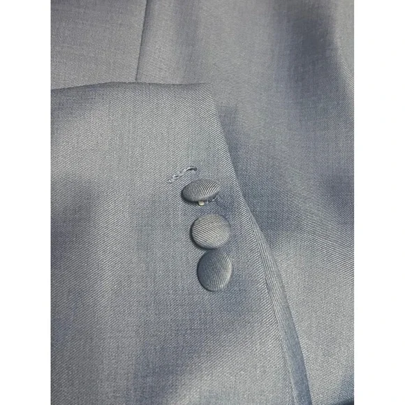 Stacy Adams 44L Sky Blue Suit Super 100's 2 Piece Modern Wide Lapel Jacket